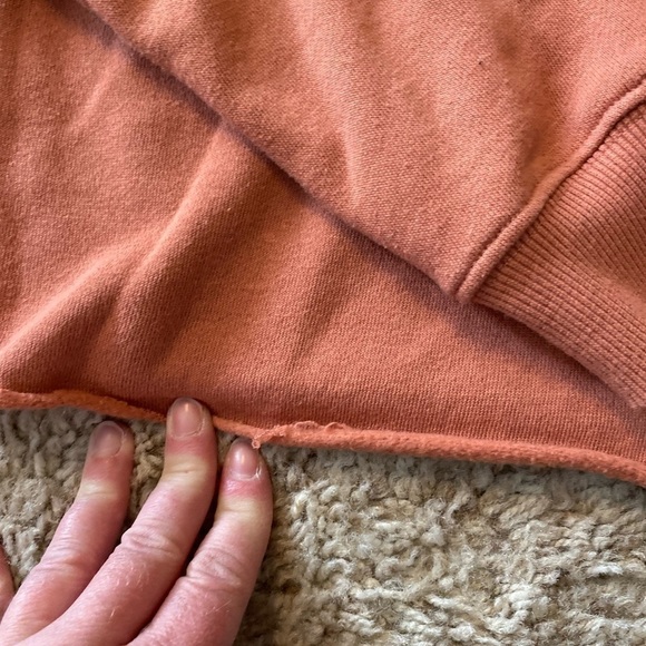 Forever 21 Long Sleeved Cropped Orange Pullover Sweater (Small) - Picture 9 of 10